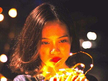 Woman manifesting brightness