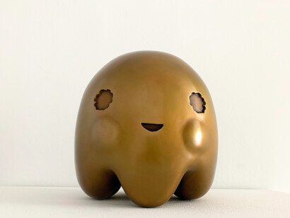 Adam Handler, Miss You Ghost, 2023, bronze, 28x28x28 cm. Courtesy the artist and Villazan, Madrid