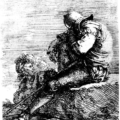 Salvator Rosa, tratto da  “Diverse figure”,  serie di piccoli rami con soggetti “vili” del primo periodo romano (terzo decennio del XVII secolo)  