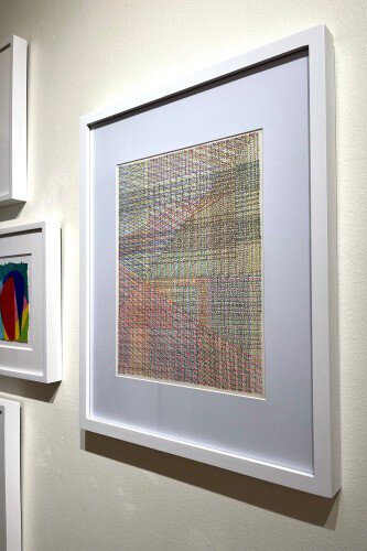 Lynnette Therese Sauer, Untitled (layered meditation) 1, 2022. Ink on paper, 14h x 11w in. Courtesy of Garvery | Simon 