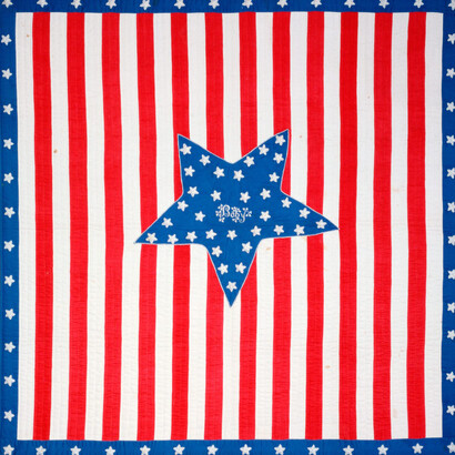 Unknown artist, Crib quilt (detail), 1861-1875. Courtesy of Crystal Bridges Museum 