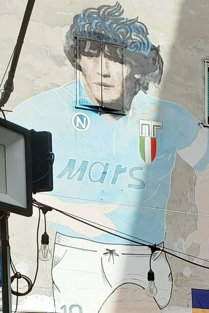 Mural de Diego Armando Maradona en Nápoles, Italia