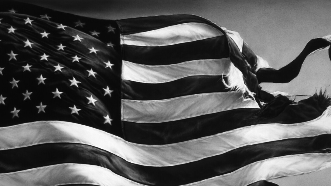 Robert Longo, Untitled (Election Day 2016), 2017, Charcoal on mounted paper, 152,4 x 109,9 cm