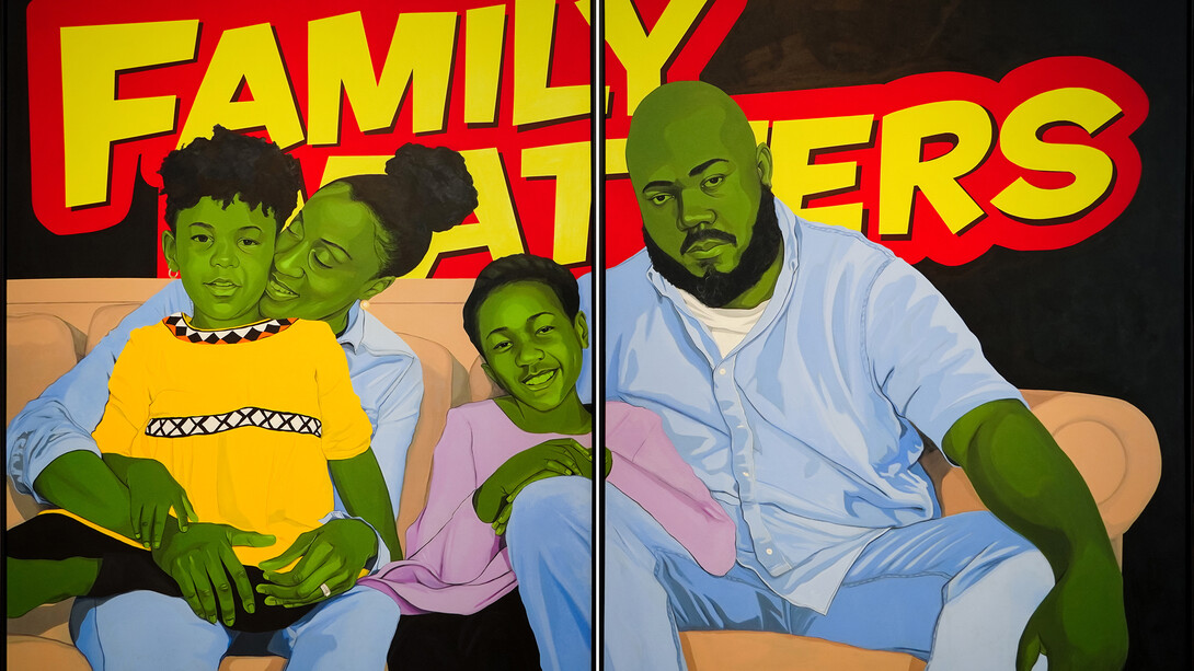 Clarence Heyward, Family Matters, acrylic on canvas, 72x120 inches unframed. Courtesy the artist and Turner Carroll Gallery