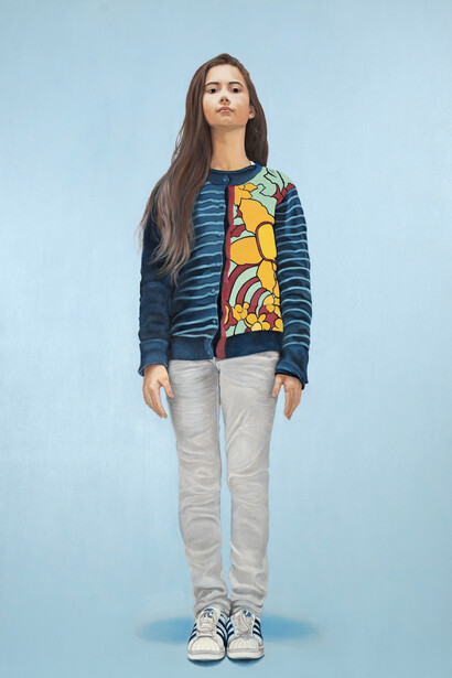 Valentina Porcelli, Audacia bambina, olio su tela, 150 x 100 cm, 2017