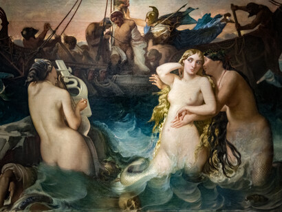 Victor Mottez, Museo de Artes Nantes, Ulises y las sirenas, Francia.
A la tentación hay que darle un tiempo para que la *hybris* que en ella alienta no destruya lo esencial de nuestro proyecto