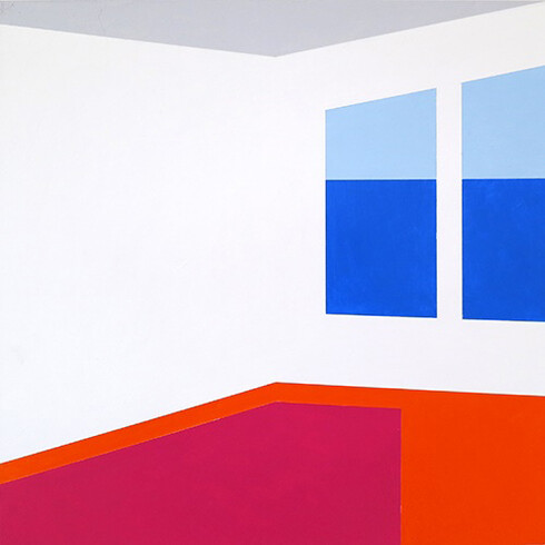 Martha Hughes, Scene 102, Acrylic on Panel, 12 x 12, 2013