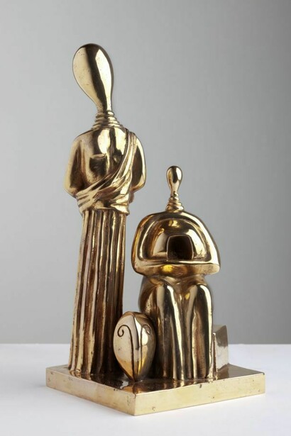 Giorgio de Chirico (1888-1978), The Disquieting Muses, 1968, Gilded bronze, 35.5 x 16 x 16 cm, Private collection. Courtesy Galleria d’Arte Maggiore, Bologna (Italy)