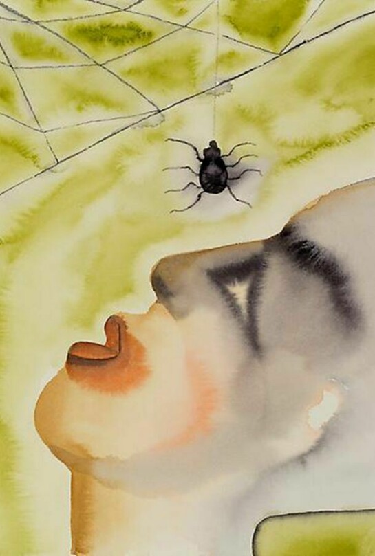 Francesco Clemente, Touch, 2013, Watercolor on paper, 16 x 12 3/16 inches. (40.8 x 31.0 cm)