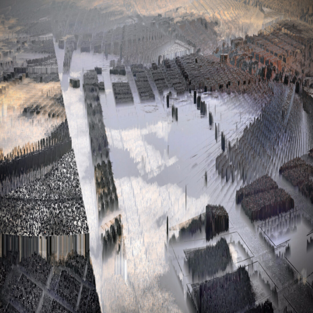 Paul-Émile Rioux, Landcuts Suburb 3. Courtesy of Gauchet Fine Art
