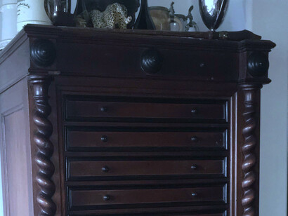 Mueble propiedad de Carlos Eduardo Rojas, conteniendo 16 gavetas repletas de coleopteros y algunas mariposas expuestas en homenaje al primer centenario del nacimiento del Libertador Simon Bolivar. Foto: Sofia Vollmer de Maduro