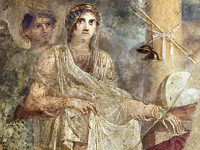 Hera. Detalle de fresco en la casa del poeta trágico, Pompeya. Museo Arqueológico Nacional de Nápoles