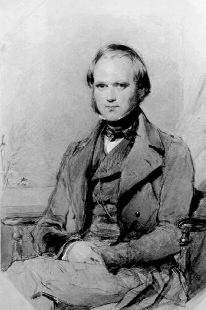 Charles Darwin in a portrait painted by George Richmond in 1840, four years after he returned from his trip