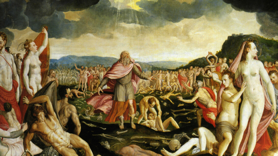 Crispin van den Broeck, Ezekiel and The Dry Bones, 16th century. Oil on panel. Long term loan from the Schorr Collection.