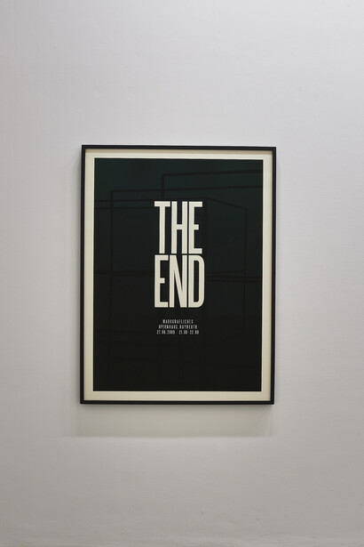 The End, Christodoulos Panayiotou, 2009, poster, The Centre For Dying On Stage #1, Project Arts Centre, Dublin, 2014
