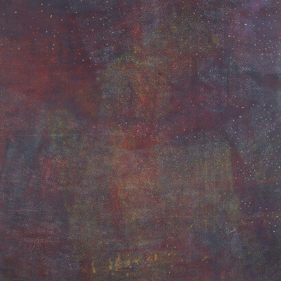 Untitled, 1972–1973, acrylic and cut and punched papers on canvas. Arthur and Margaret Glasgow Endowment © Howardena Pindell



