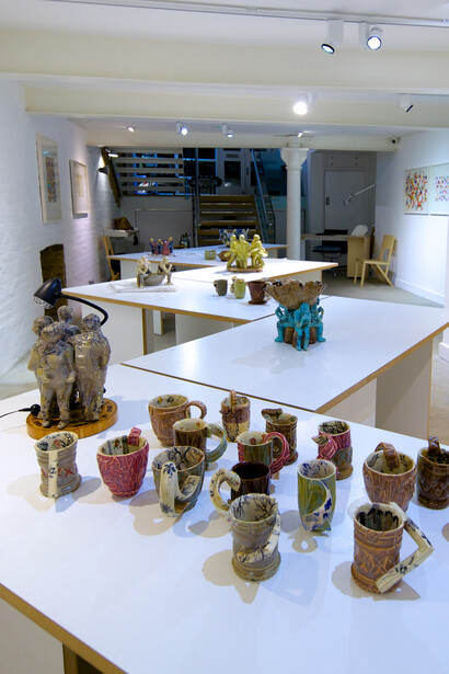 Installation image of Carol McNicoll and Jacqueline Poncelet at Marsden Woo Gallery (2014) image © Philip Sayer, courtesy of Marsden Woo Gallery