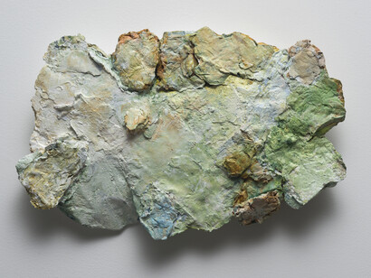 Stony Creek, 2013, 11 x 16 x 2.5 inches Paper, acrylic and styrofoam by Linda Cross