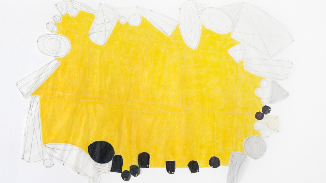 Christian Bonnefoi, Sans titre, 2000, Collage de papiers teintés 167 x 248 cm © DR Christian Bonnefoi