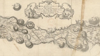 Carta de la meridiana medida en el reino de Quito de orden del Rey nuestro Señor para el conocimiento del valor de los grados terrestres y figura de la tierra  por don Jorge Juan y don Antonio de Ulloa (detalle)
