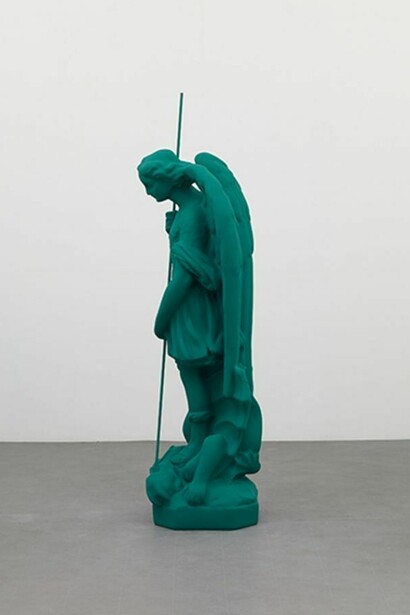 Katharina Fritsch, Heiligenfigur (St. Michael) / Figure of a Saint (St. Michael), 2008, Polyester, paint, 66 1/2 x 26 x 22 1/2 inches; 169 x 66 x 57 cm