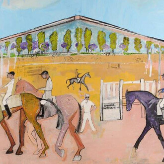 Elie Lambert, Knokke Zoute Hippique, 100 x 160cm. Courtesy of the Osborne Studio Gallery
