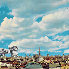 Hans Hollein, Stadtgebilde über Wien (Structures urbaines au-dessus de Vienne), 1960. Courtesy of Centre Pompidou