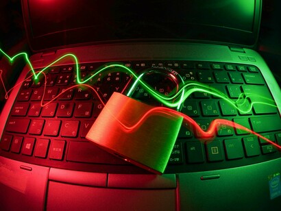 Locked keyboard-a representation of dangers of cyber warfare