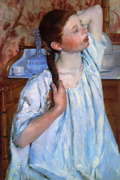 Mary Cassatt, Ragazza che mette in ordine i suoi capelli