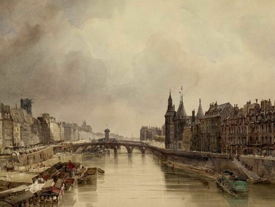 TS Boys, The Quai de la Megisserie the Pont au Change and the Ille de la Cite from the Pont-Neuf, Copyright The Trustees of the British Museum