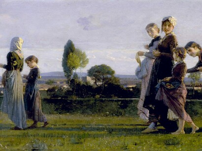 Cristiano Banti, Filatrici di paglia della Valdelsa (1886), collezione privata