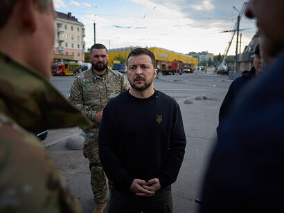 In Dnipro, Ukraine, President Volodymyr Zelenskyy expressed gratitude to the rescuers working to mitigate the aftermath of the Russian attack on April 19, 2024
