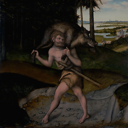 Hercules and the Erimanthian Boar , Lucas Cranach the Elder