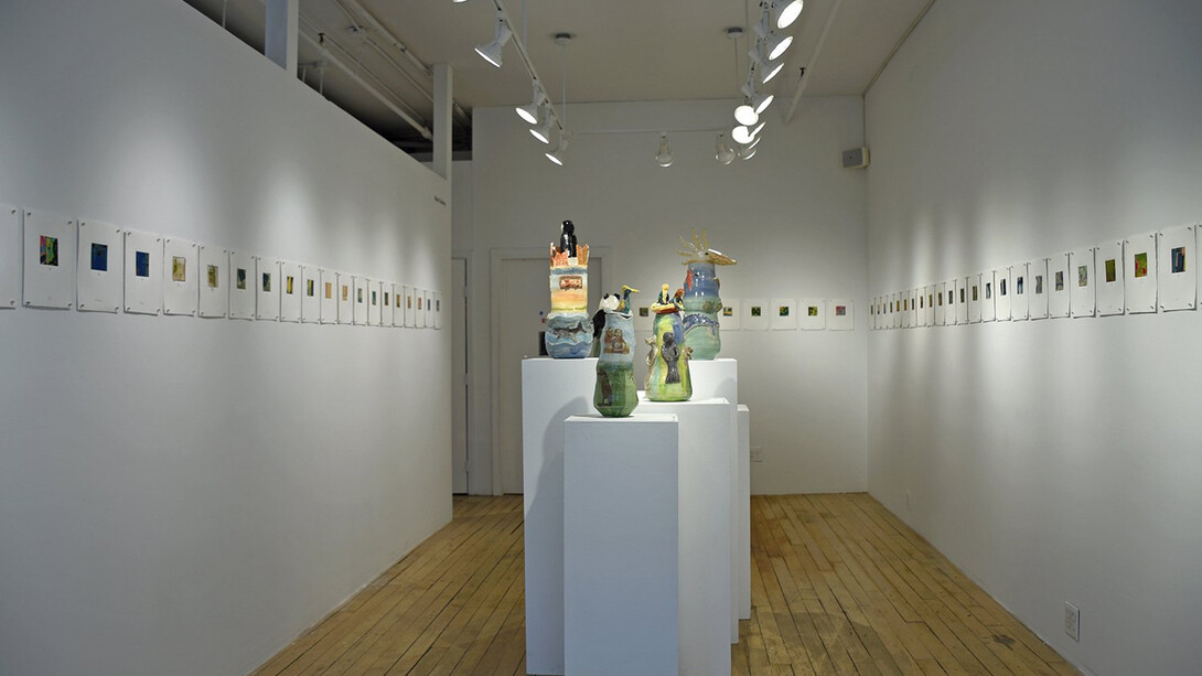 Karin Bruckner and Kate Missett, Small worlds, exhibition view. Courtesy of Carter Burden Gallery