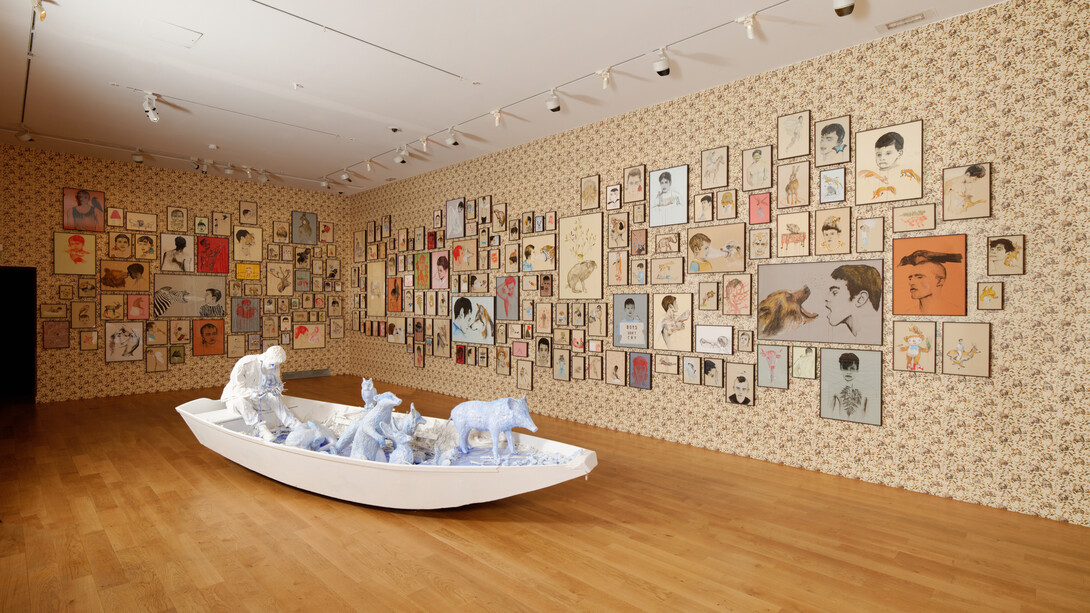 Edi Dubien, Light up endlessly, exhibition view. Courtesy of Musée de la Chasse et de la Nature