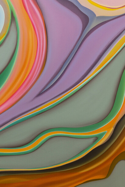 Bethany Czarnecki, Electric Geyser (detail), 2023, oil on canvas, 40x30 inches. Courtesy of Massey Klein Gallery