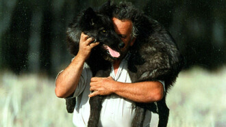 Jean carrying a reluctant Stardance, The Wild Bunch Ranch