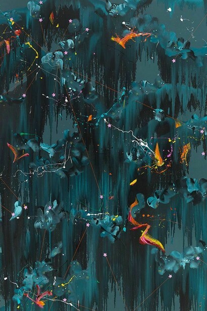 Fiona Rae, Boo Boo Bear, 2013, Oil and acrylic on canvas, 213.4 x 175.3 cm