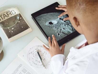 A student learning with a tablet. Our students are potential targets for the same influence too