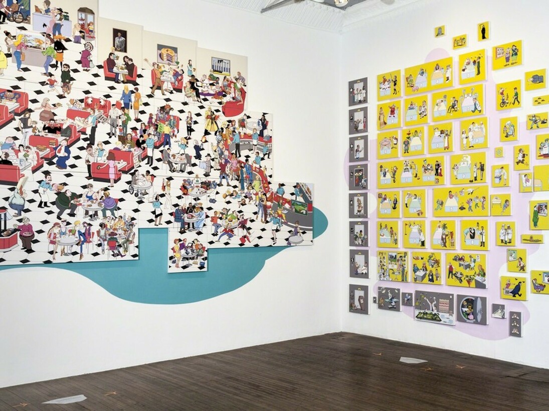 Chicken Little and the Culture of Fear, Exhibition view. Courtesy of Ronald Feldman Fine Arts