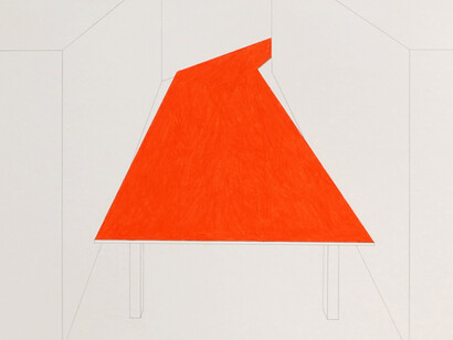 Jean-François Leroy, forme intrusive (detail), 2011, Crayon de couleur sur papier sur bois, 147 x 68 cm © l’artiste