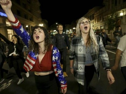 Después de los resultados electorales, hubo manifestaciones de rechazo a Trump en muchas ciudades estadounidenses
