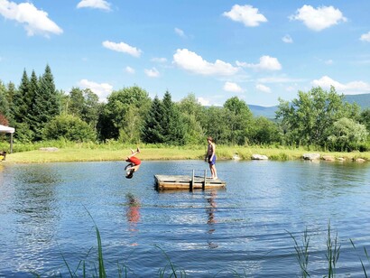 Family diving activity on the Stowe, Vermont lake. Photo by Jamie Edwards