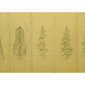 Allan Wexler, Axonometric Tree 30"  x 20" pencil on yellow trace, about 1979
