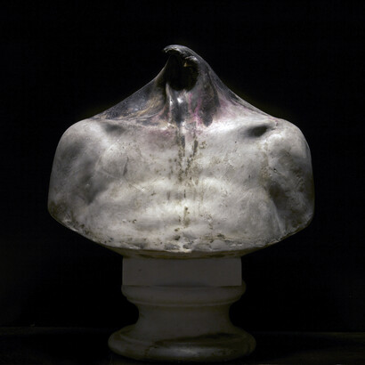 Nicola Samorì, Inconnum, 2011, wax, pigment and gesso, 49 x 40 x 23 cm