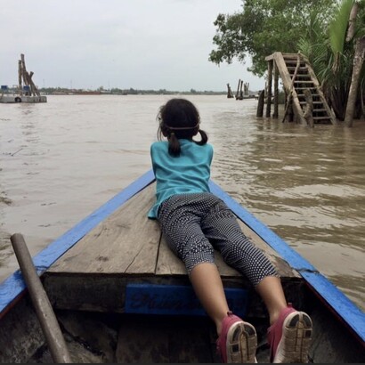 Le delta du Mékong se prolonge dans le sud du Vietnam où il est appelé traditionnellement le « fleuve des neuf dragons »
