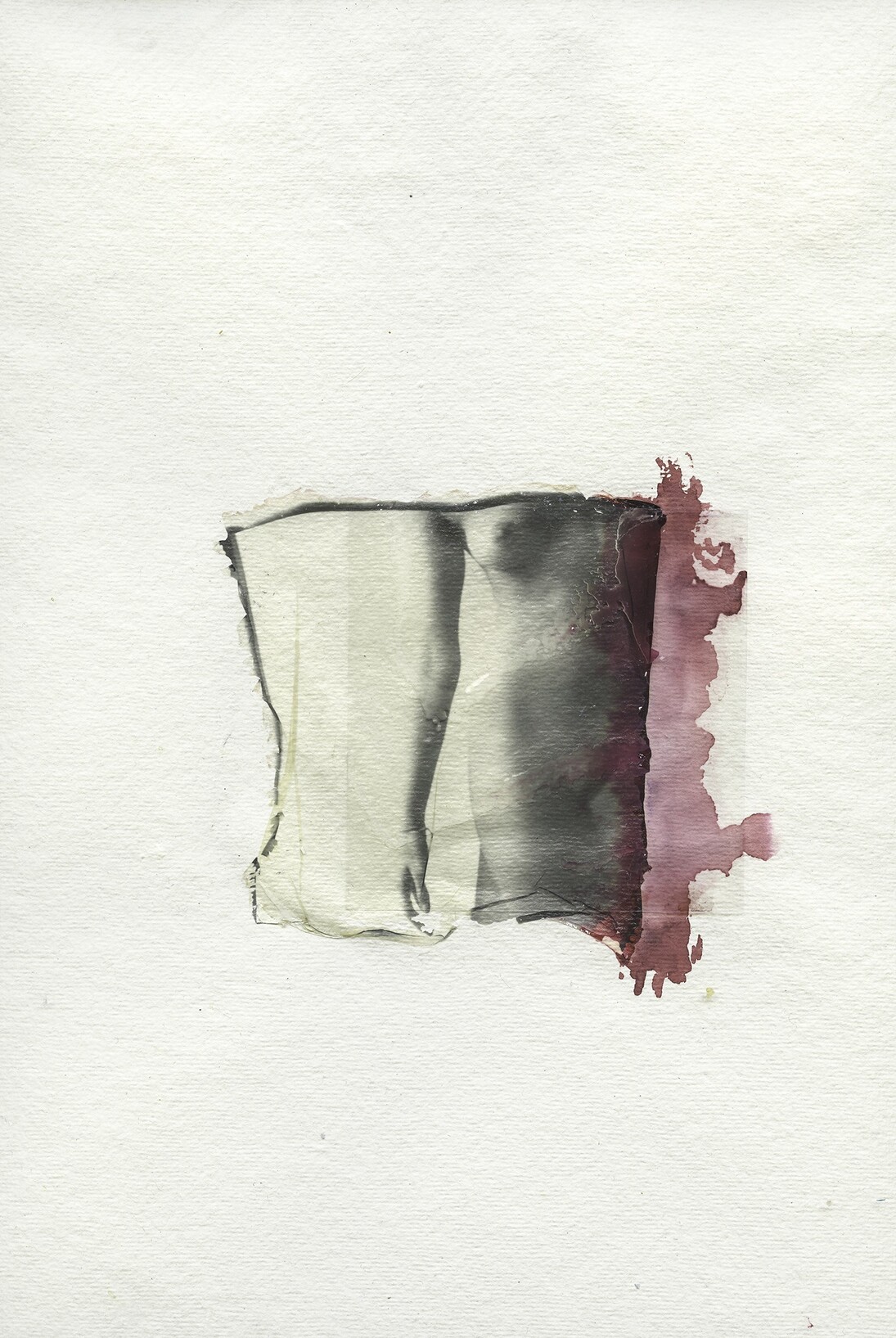 Margherita Chiarva, Untitled, Transfert TR 9, polaroid transfert on cotton, gauze fabric, mixed with tempera and ink, 50 x 40 cm © Margherita Chiarva