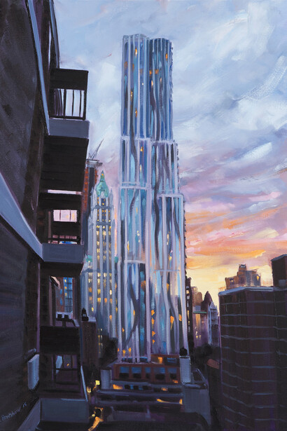 Ellen Bradshaw, Gehry and Woolworth buildings. Courtesy of Pleiades Gallery