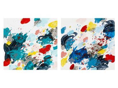 Jennifer Morrison, Squall I & Squall II, 2015, Oil on canvas, 76 x 76 cm each