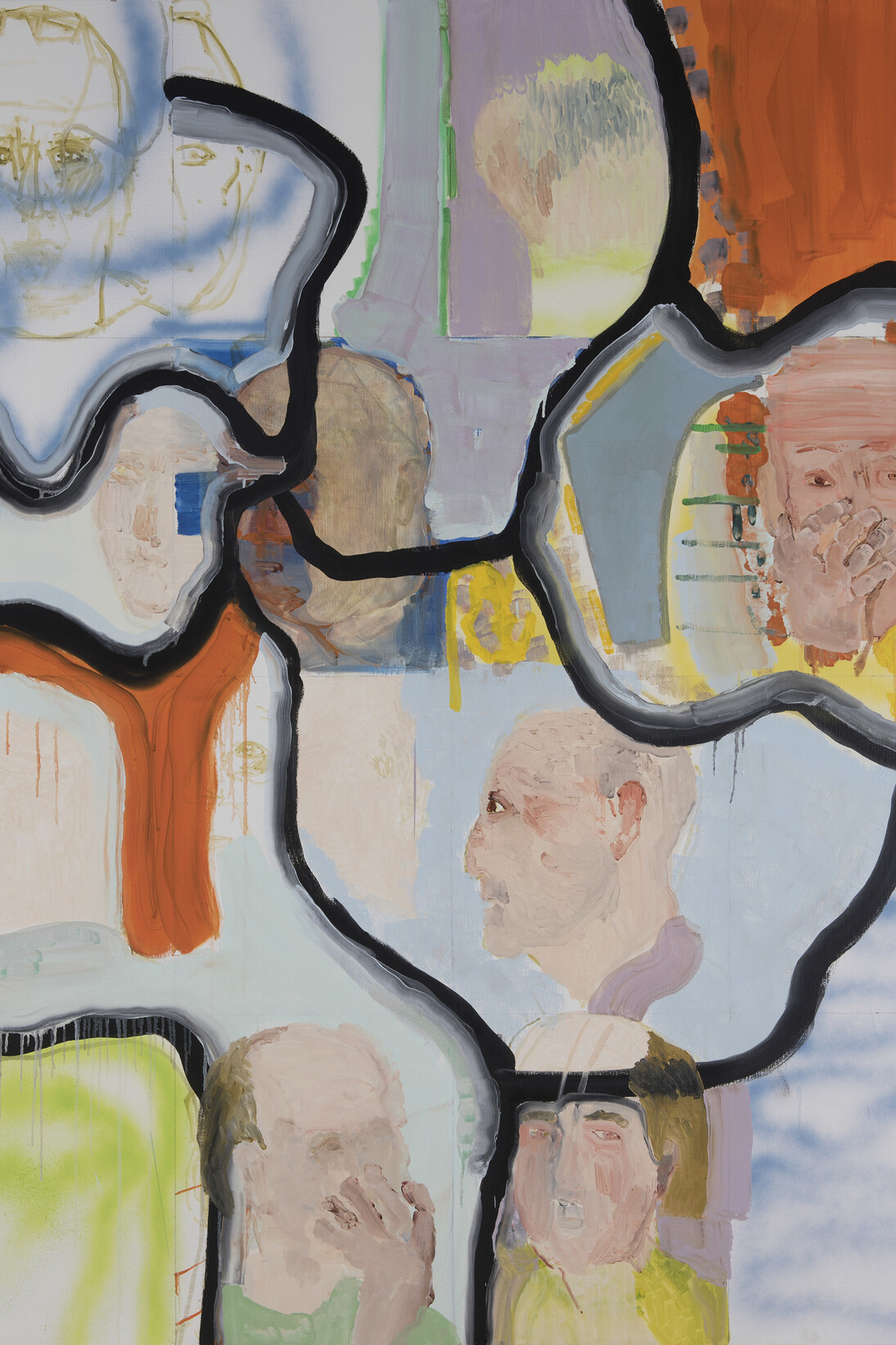 Bernard Gaube, Autoportrait - Puzzle  droit, Huile sur toile, 2015, 195 x 160 cm
